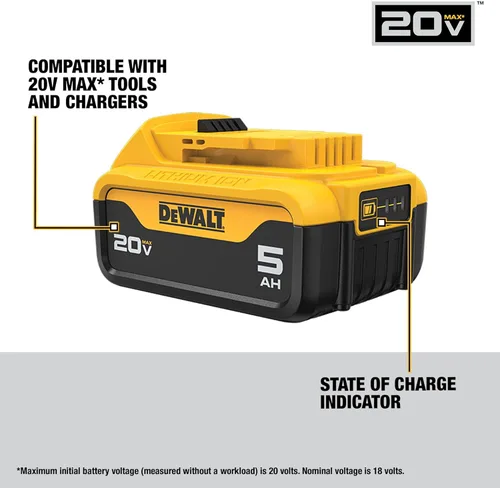 Vista 3 de DEWALT Paquete de 2 baterías de iones de litio de 20 V máx, 5.0 Ah (DCB205-2c)