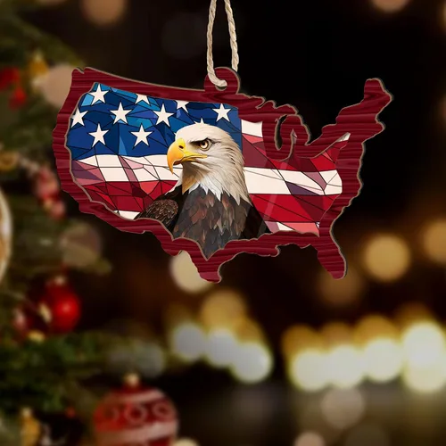 Vista 7 de Artsy Woodsy Adorno de Navidad de veterano para árbol de Navidad, plano 2D (no adorno 3D), regalos para soldado veterano, fuerzas armadas