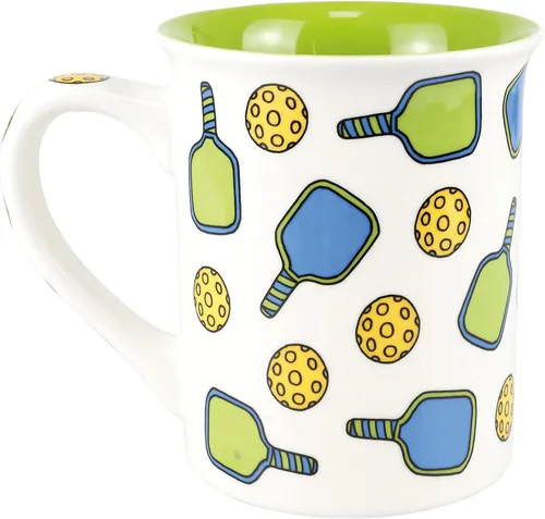 Vista 2 de Enesco Our Name is Mud I'm Not Retired - Taza de café de pickleball a tiempo completo, 16 onzas, multicolor