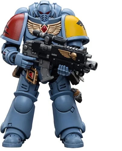 Vista 16 de JOYTOY 1/18 Warhammer 40,000 Figura de acción Space Wolves Hvarl Colección Red-Blade Modelo Regalo de cumpleaños Jt00140
