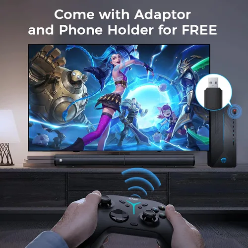 Vista 8 de IINE Wireless PC Controller, (No Drift) Wireless Gaming Controller with Bluetooth Adaptor for PCSwitchSteamPhonePad, Gamepad Game Controller with