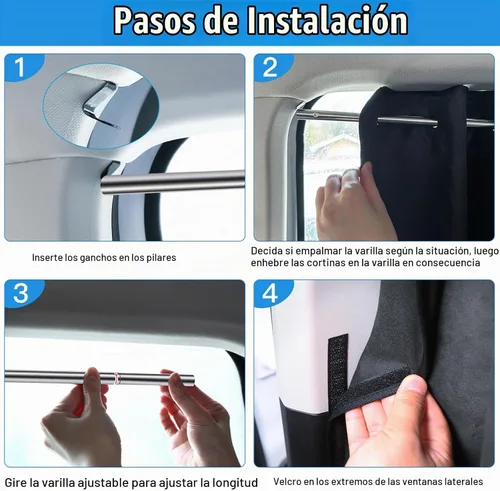 Vista 8 de ZATOOTO Juego de cortinas para ventanas de coche de 3 piezas, cortinas divisoras para ventanas laterales y traseras de coche totalmente opacas, ante