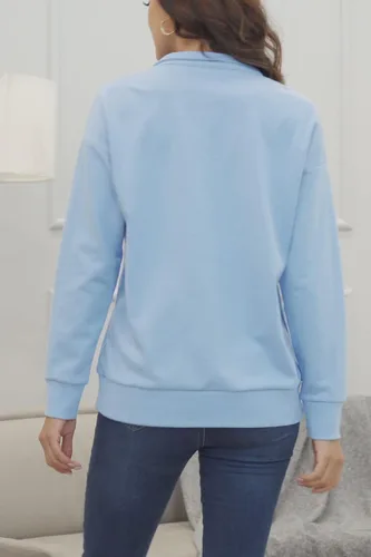 Vista 12 de KINGFEN Sudadera de manga larga con cremallera de un cuarto para mujer