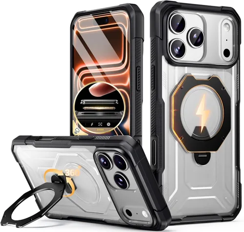 Vista 17 de Funda Poetic Spartan con soporte de anillo para iPhone 17, [Botón de control de cámara][Compatible con Magsafe], funda protectora de cuerpo