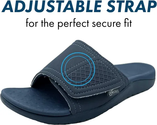 Vista 4 de RX Unisex Slide & Flip-Flop Sandals -Orthotic Recovery Sandal with Comfortable Arch Support and Adjustable Strap for Foot and Leg Pain Relief, for