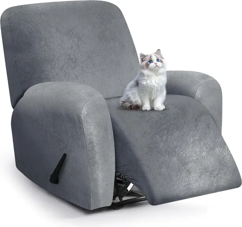 Vista 84 de ANARACHON Fundas para sillas reclinables con aspecto de cuero, funda elástica de 4 piezas, funda suave para silla reclinable, protector de muebles