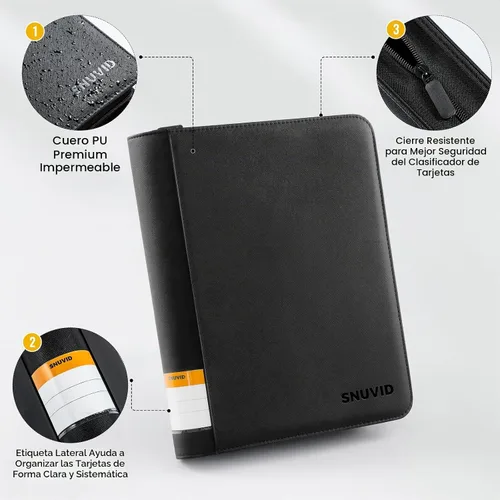 Vista 3 de Carpeta de 9 bolsillos para tarjetas coleccionables con 500 fundas para tarjetas, 26 páginas de carga lateral con capacidad para 468 tarjetas
