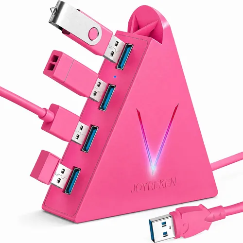 Vista 10 de FlyingVHUB Hub USB 3.0 de 4 puertos, torre concentrador USB con cable extendido de 2 pies, divisor USB para laptop, PC, PS4, PS5, Xbox, mouse