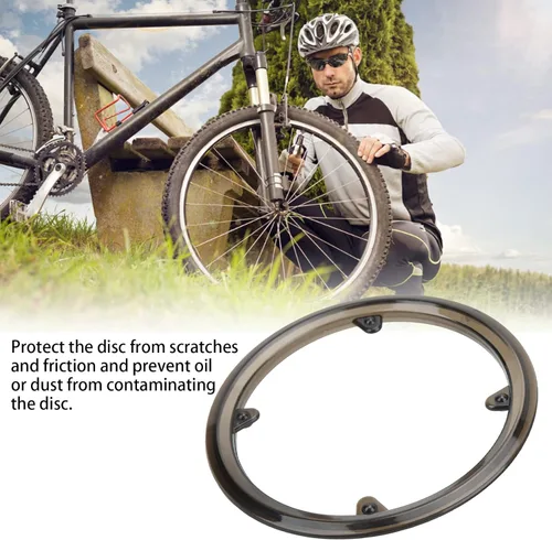 Vista 2 de plplaaoo Protector de cadena, cubierta protectora de piñón de bicicleta, protector de cadena de bicicleta de montaña, con 4 agujeros, cubierta