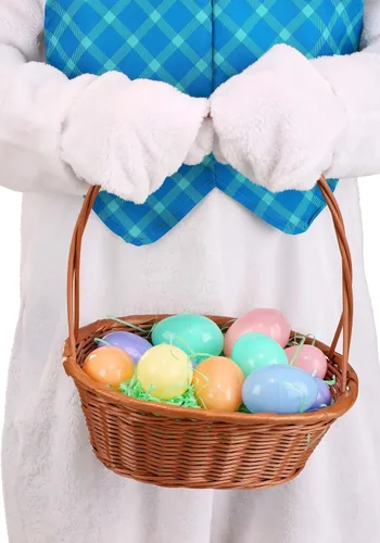 Vista 8 de Disfraz de conejo de Pascua para adultos grandes y altos, traje de mascota de conejo de 6 piezas, máscara, chaleco, pajarita, fundas para zapatos
