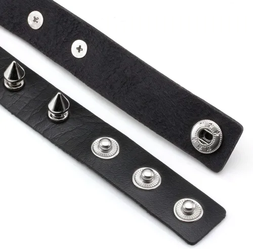 Vista 3 de MILAKOO - Collar de cuero sintético con corazón estilo punk
