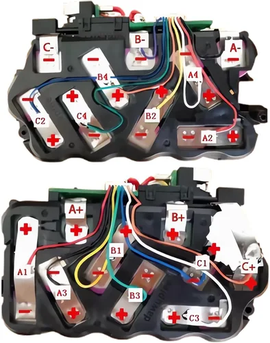 Vista 2 de Carcasa de batería para DeWalt DCB606 6Ah Kit de repuesto - Carcasa de batería 18650 de 15 celdas con PCB, tiras de níquel y tornillos, carcasa