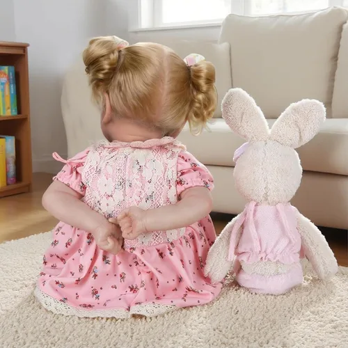 Vista 5 de CHAREX Muñeca realista Reborn Baby Girl – Muñeca realista hecha a mano de la vida real de 20 pulgadas, cuerpo con peso recién nacido, sensación