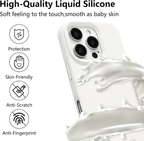 Vista 159 de Funda magnética de silicona para iPhone 13 Pro, color blanco antiguo [Compatible con Magsafe] [Forro de microfibra suave antiarañazos], funda