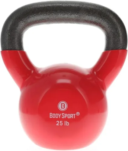 Vista 15 de Body Sport Pesas rusas de hierro con revestimiento de vinilo – Pesa rusa para levantamiento de pesas – Pesa rusa de entrenamiento de fuerza