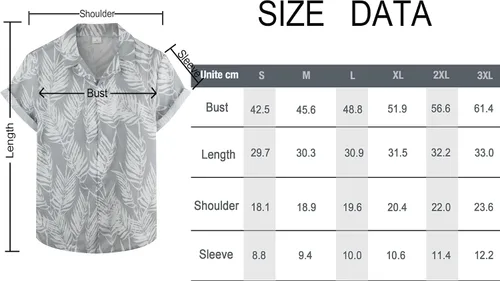 Vista 7 de CONGJI Camisa hawaiana para hombre, camisas de playa tropicales de verano, camisas de manga corta con botones, camisas Aloha casuales con botones