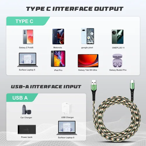 Vista 2 de AGOZ Paquete de 2 cables USB C de 6 pies de carga rápida compatibles con iPhone 17 Pro Max, 17e, iPhone Air, iPhone 16, iPhone 16 Pro, iPhone 15 Pro