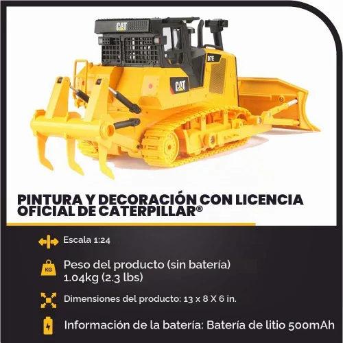 Vista 2 de Diecast Masters 1:24 Escala Radio Control Truck CAT D7E Tractor Tipo de pista Modelo 25002