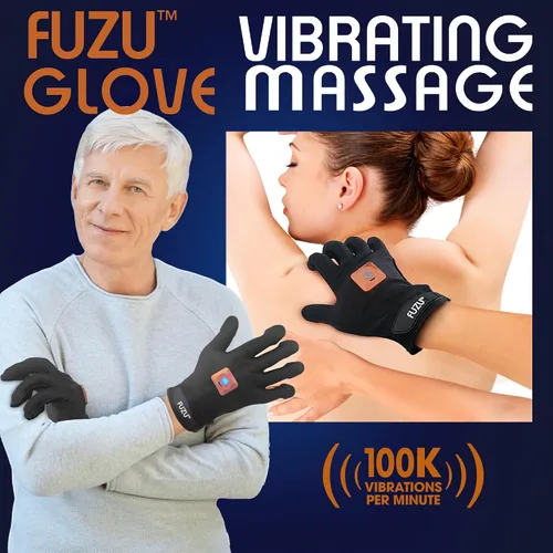 Vista 7 de Fuzu Guante de masaje vibratorio utilizado para proporcionar masajes, masajear músculos doloridos, espalda, cuello, hombros y piernas, 20 Negro