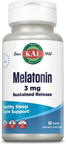 Vista 6 de KAL Tabletas de melatonina de 3 mg, 60