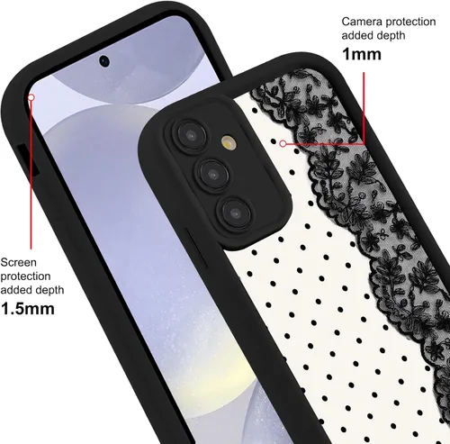 Vista 3 de Para Samsung Galaxy S24 5G 6.2''Cute Polka Dot Phone Case-Negro