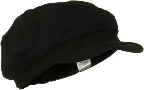 Vista 4 de Gorra de periódico de gran tamaño elástico de algodón Negro
