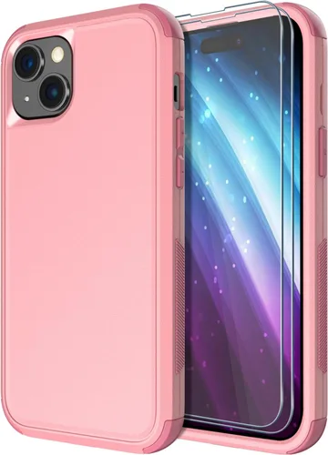 Vista 15 de Diverbox Funda para iPhone 15 Plus [a prueba de golpes] [a prueba de caídas] [protector de pantalla de vidrio templado], funda de protección