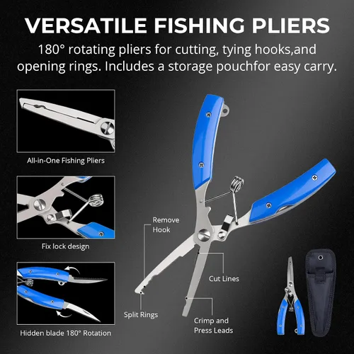 Vista 3 de Foldable Kayak Landing Net Kit, 4PCS Fishing Tool Set Kit de herramientas de pesca Blue2 4pcs