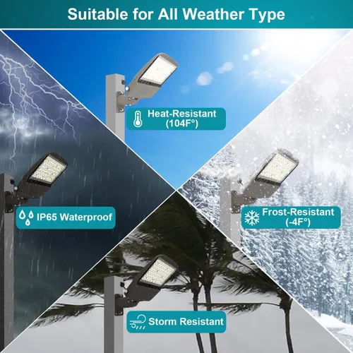 Vista 5 de HiBay MAX. Iluminación de estacionamiento de 240 W, luz de inundación LED del atardecer al amanecer al aire libre, 5000K 38400LM (160LM/W), luces