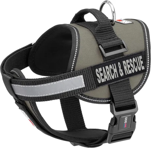 Vista 14 de Dogline Unimax - Arnés multiusos para perros y 2 parches extraíbles de búsqueda y rescate, pequeño, color negro