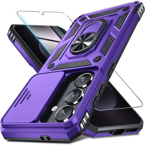 Vista 40 de Janmitta Funda compatible con Samsung Galaxy A16 5G/4G con Cubierta Deslizante Integrada para Lente de Cámara + Protector de Pantalla + Soporte