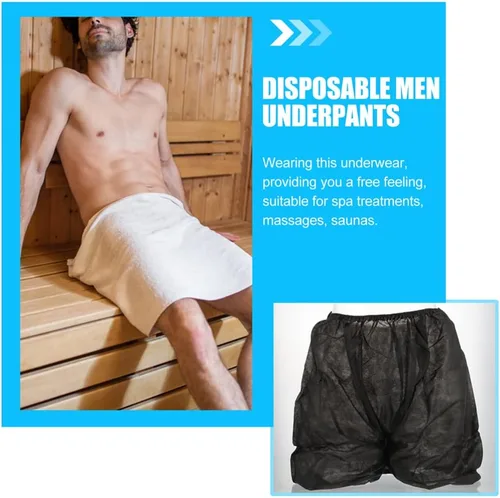 Vista 5 de PRETYZOOM Ropa interior desechable de 6 piezas para ropa interior para ropa interior de emergencia, ropa interior, boxeadores, color negro