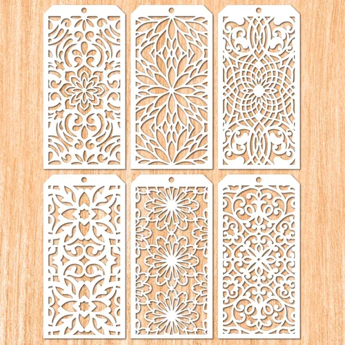 Vista 9 de 6 piezas de plantillas decorativas para álbumes de recortes, pintura en pared, muebles, manualidades, adecuada para decoración del hogar (círculo)