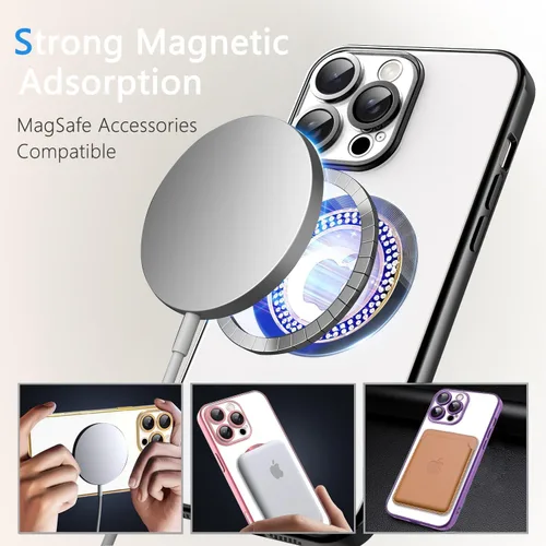Vista 426 de Misscase Funda magnética con purpurina para iPhone 11 compatible con MagSafe, protección completa, delgada, a prueba de golpes, antiarañazos