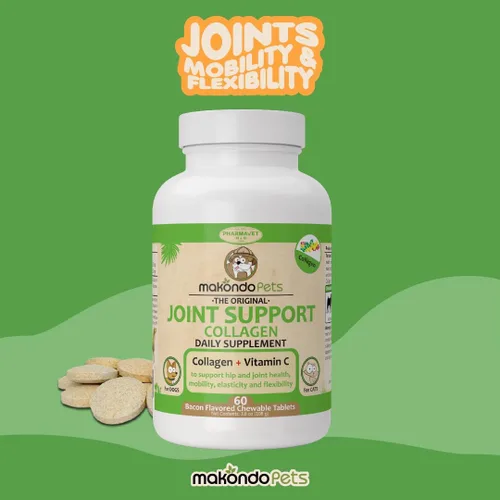 Vista 2 de Colágeno para perros y gatos - Suplementos de colágeno para la salud de las articulaciones - Suplemento de vitamina C para la movilidad