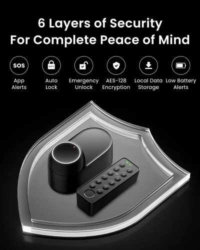 Vista 7 de Smart Lock Ultra con teclado, cerradura de puerta de huellas dactilares, control remoto de aplicación, cerrojo de teclado WiFi integrado, desbloqueo
