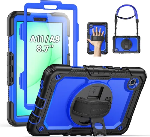 Vista 10 de SEYMAC Funda protectora resistente a prueba de golpes para Samsung Galaxy Tab A9 de 8.7 pulgadas 2023 (SM-X110/X115/X117), resistente a prueba