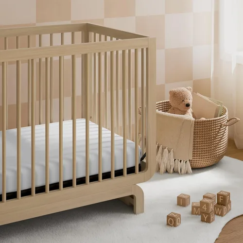 Vista 3 de Storkcraft Santorini - Cuna convertible 5 en 1 con barandilla Driftwood
