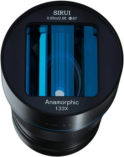 Vista 2 de SIRUI Lente anamórfica F1.8 1.33X S35 de 1.969 in para montura L, destello azul