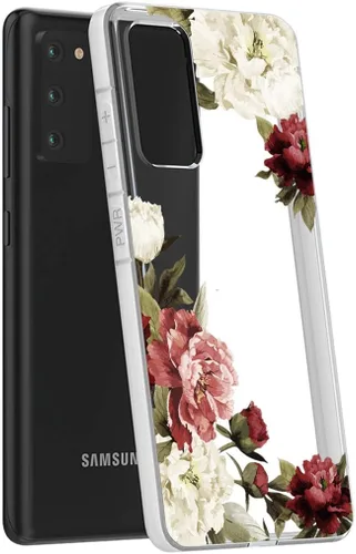 Vista 5 de Funda para Galaxy S20 FE 5G, para Samsung S20FE funda floral transparente, TPU a prueba de golpes, funda protectora transparente para teléfono