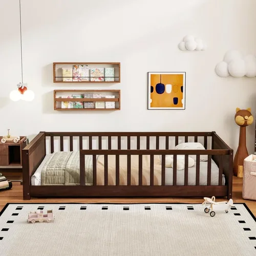 Vista 13 de Bellemave Cama Montessori de tamaño matrimonial con tablillas Blanco