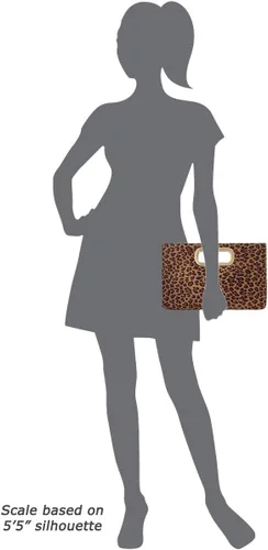 Vista 6 de JNB Embrague de leopardo pequeño con asa superior de ante sintético