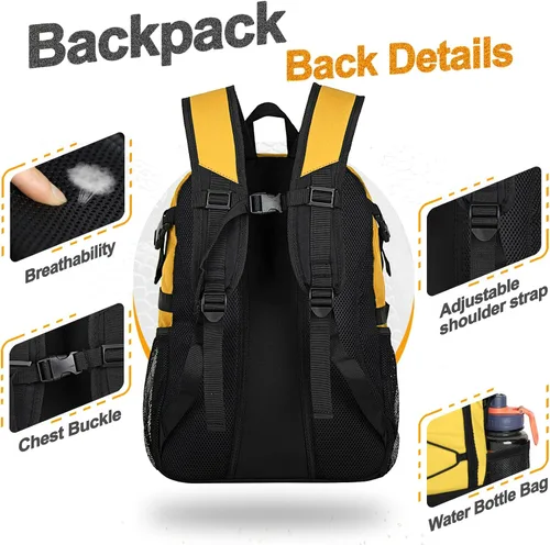 Vista 18 de Goloni Mochila de fútbol,Mochila de baloncesto con compartimento para pelotas y compartimento para zapatos,Mochila para baloncesto,Fútbol