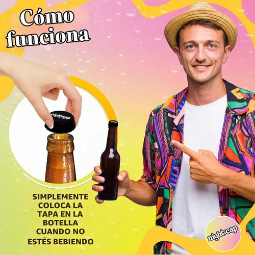 Vista 6 de Nightcap Coletero reutilizable para prevención de picos de bebidas, como se ve en Shark Tank
