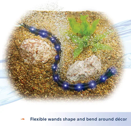 Vista 5 de Aqueon Peces acuario flexible LED acento luz y varita de burbujas, azul, 14 pulgadas
