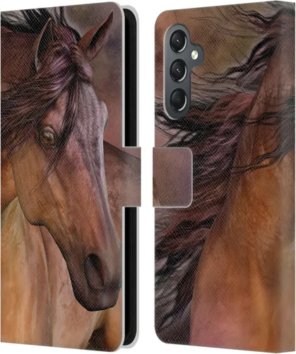 Vista 393 de Head Case Designs Officially Licensed Laurie Prindle A Morgan Christmas Western Stallion Leather Wallet Case Compatible with Samsung Galaxy A07 4G