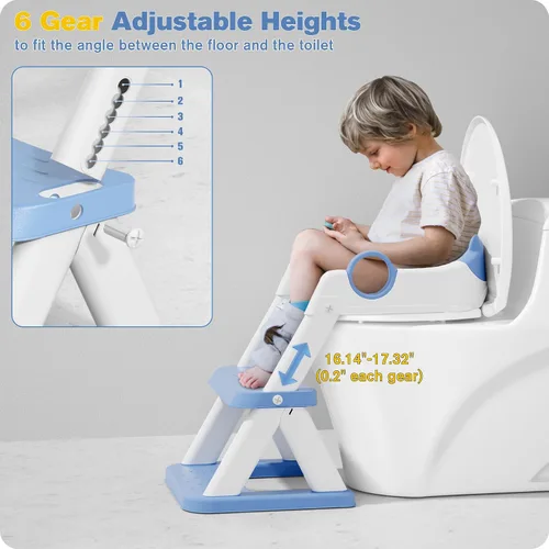 Vista 4 de Asiento de Entrenamiento de Baño, Asiento de Inodoro Mejorado para Niños y Niñas, Asiento de Entrenamiento de Baño 2 en 1 para Niños, Asiento