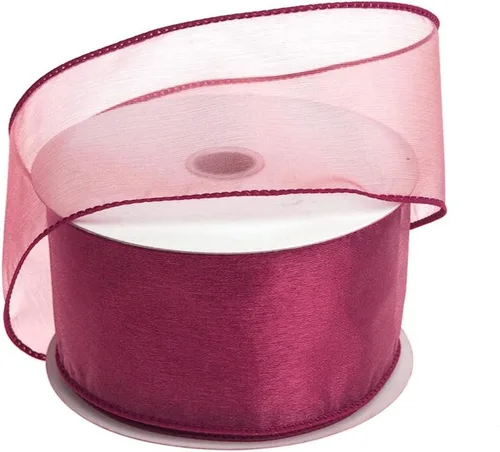 Vista 58 de Homeford Cinta de gasa transparente con borde con alambre, 25 yardas (1-1/2 pulgadas, belleza)