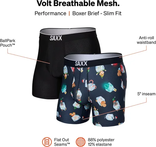 Vista 4 de SAXX - Calzoncillos tipo bóxer de malla transpirable Volt con soporte de bolsa integrado, ropa interior para hombres, otoño