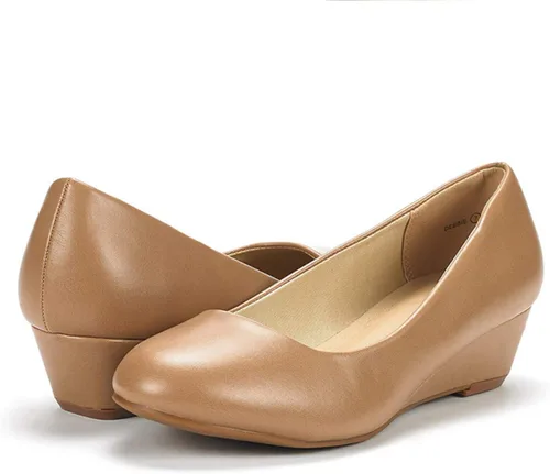 Vista 2 de DREAM PAIRS Debbie - Zapatos de tacón de cuña media para mujer